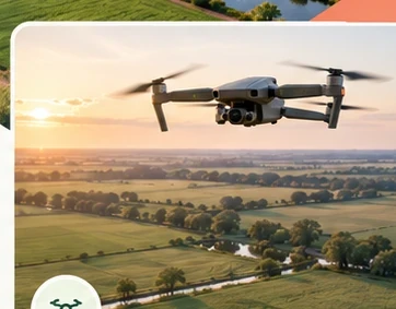 Voorbeeld van dronebeelden boven landbouwgrond