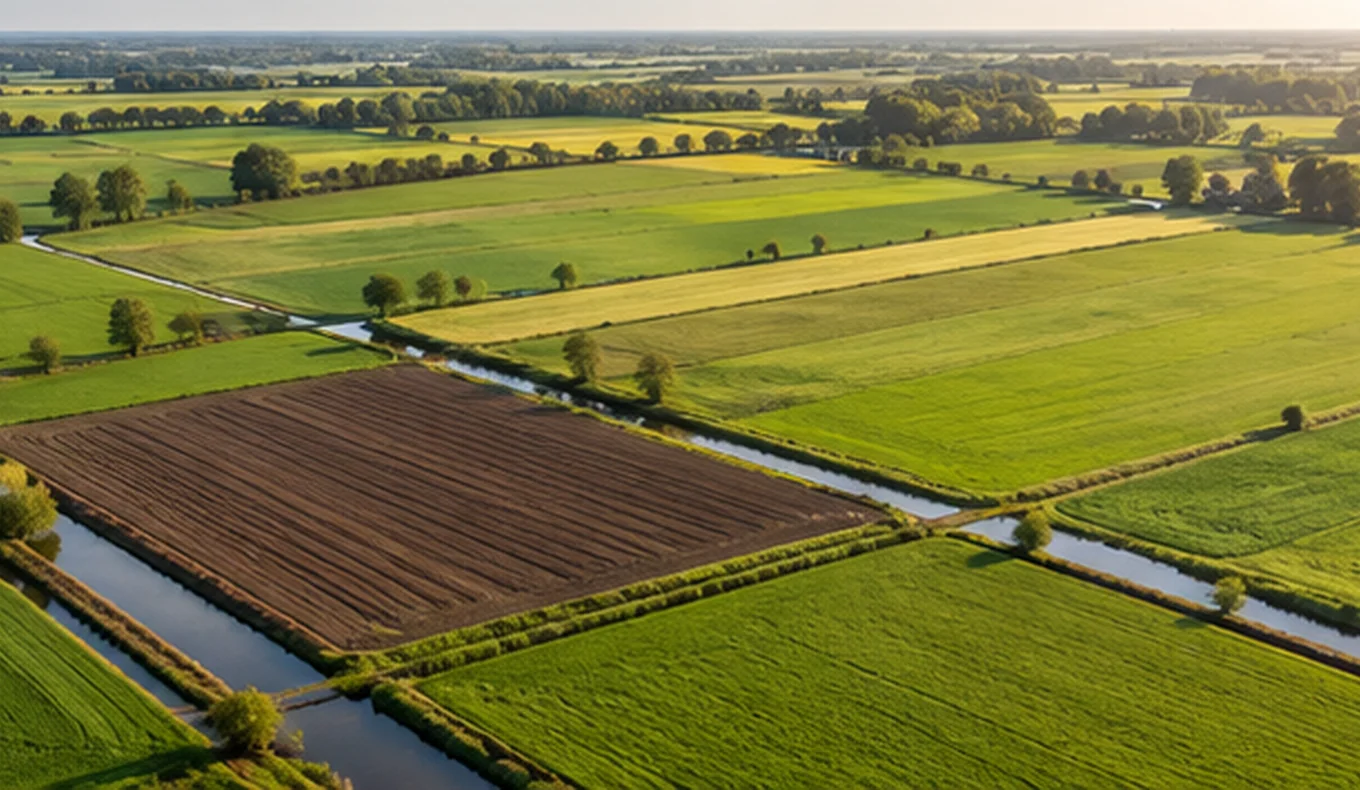 Groene landbouwpercelen in Nederland